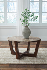 Best Deals Furniture - Ashley Furniture - Tanidore Coffee Table - Round Cocktail Table - T667-8