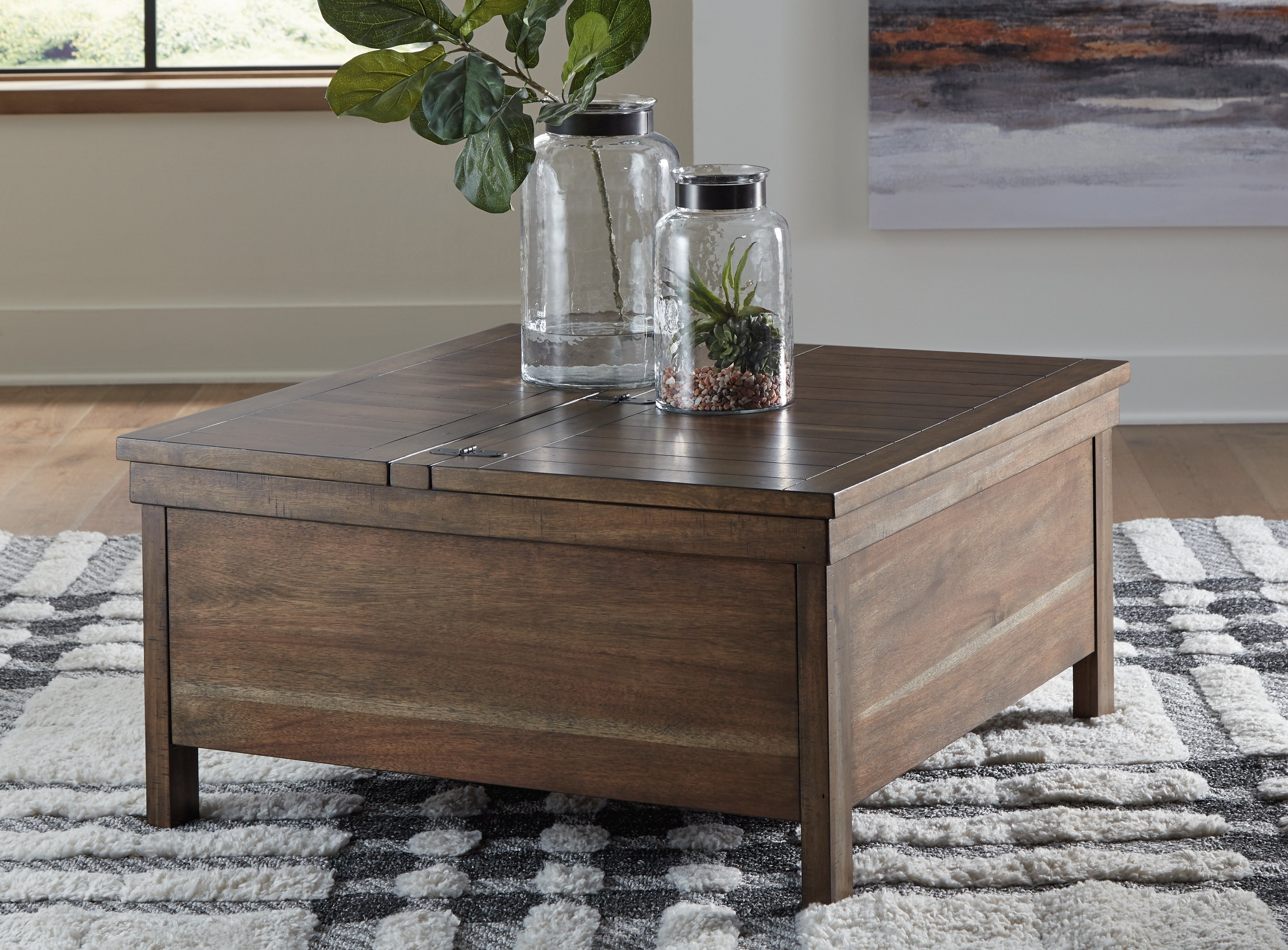 Best Deals Furniture - Ashley Furniture - Moriville Lift-Top Coffee Table - Lift Top Cocktail Table - T731-9