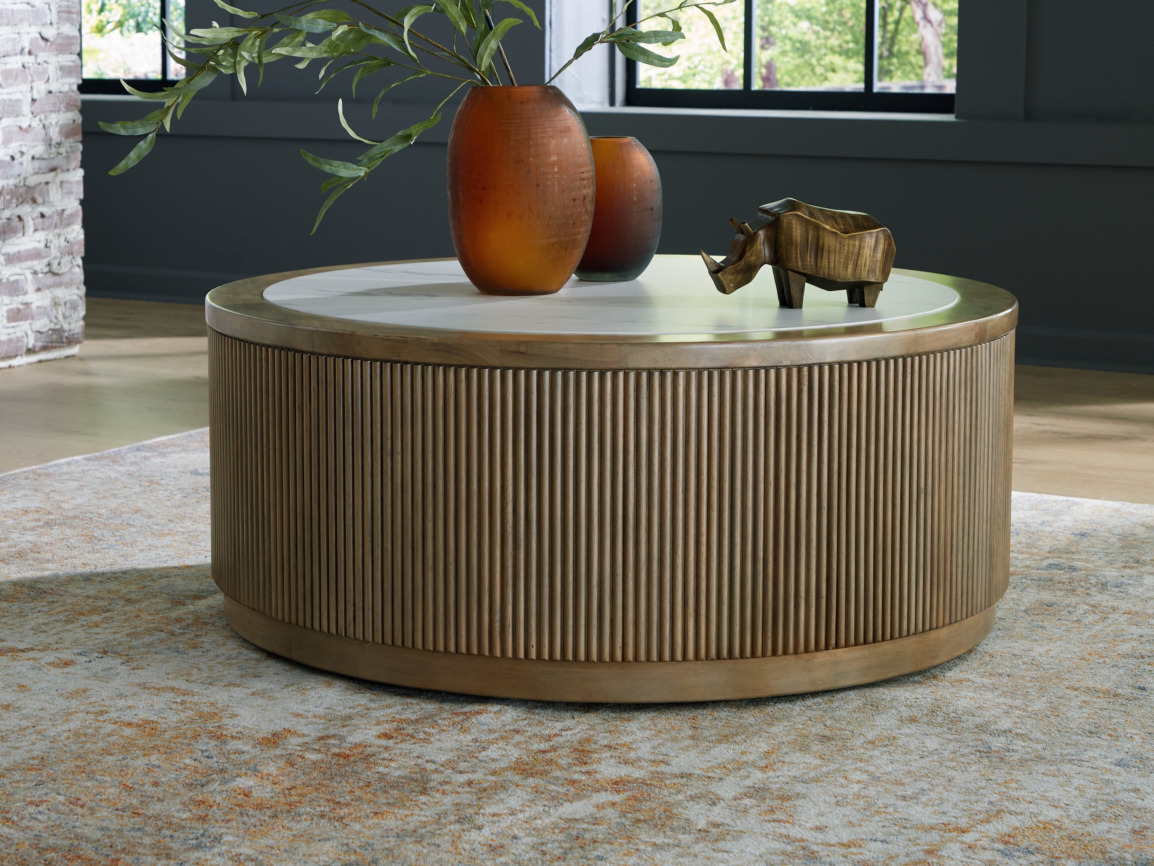 Best Deals Furniture - Ashley Furniture - Camdill Coffee Table - Round Cocktail Table - T808-8