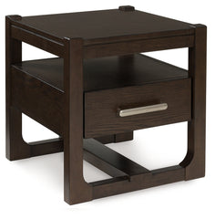 Best Deals Furniture - Ashley Furniture - Breckington End Table - Square End Table / Dark Brown - T856-2