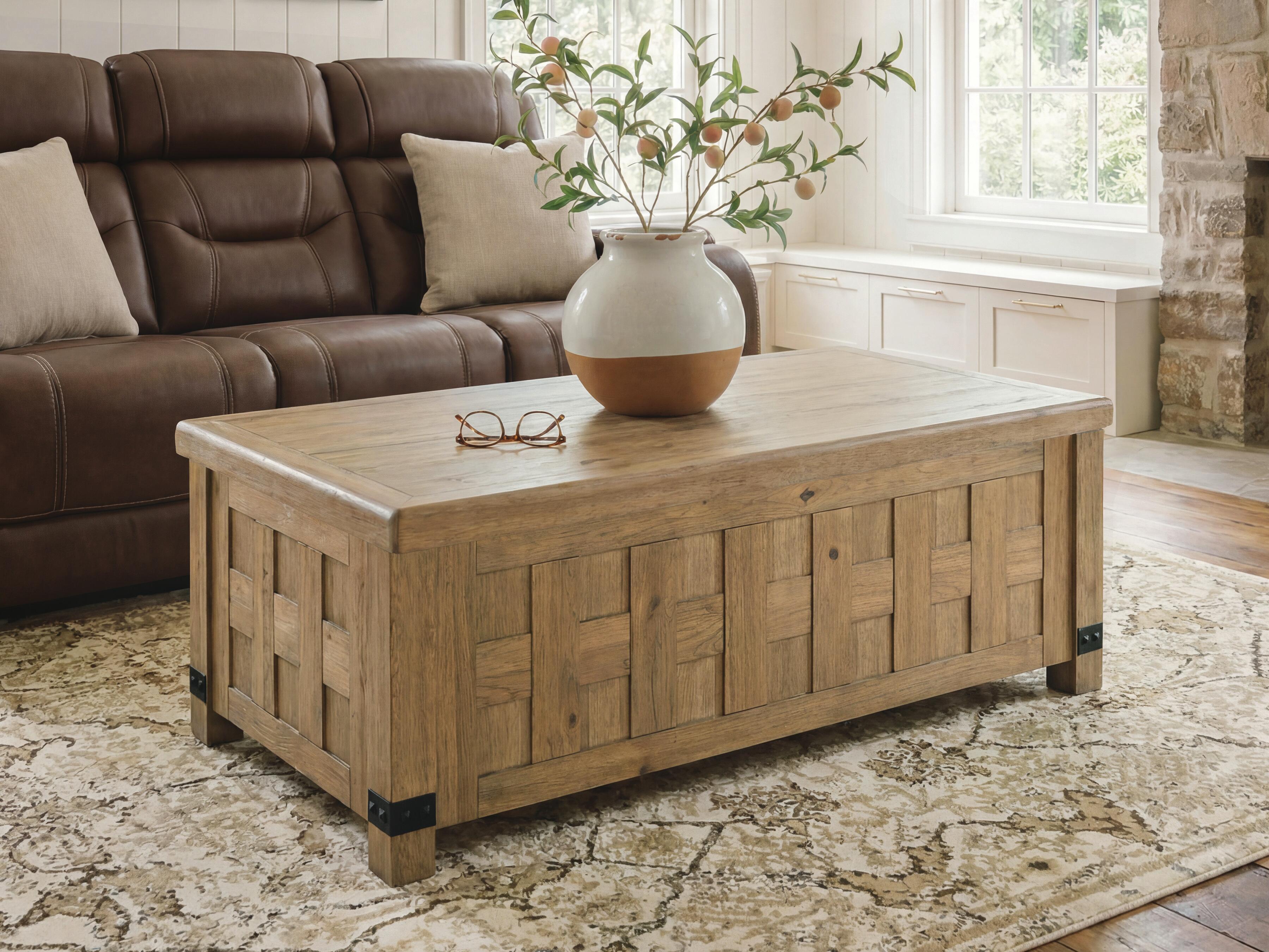 Best Deals Furniture - Ashley Furniture - Ridgester Lift-Top Coffee Table - Lift Top Cocktail Table - T858-9