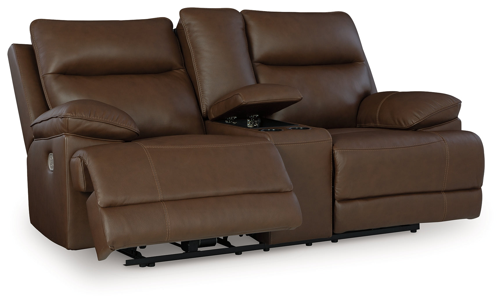 Best Deals Furniture - Ashley Furniture - VonRyan Power Reclining Loveseat - PWR REC Loveseat/CON/ADJ HDRST / Tobacco - U1040018