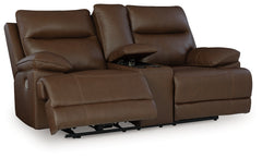 Best Deals Furniture - Ashley Furniture - VonRyan Power Reclining Loveseat - PWR REC Loveseat/CON/ADJ HDRST / Tobacco - U1040018