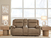 Best Deals Furniture - Ashley Furniture - Glencroft Power Reclining Loveseat with Console - PWR REC Loveseat/CON/ADJ HDRST - PCU1240018