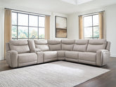 Best Deals Furniture - Ashley Furniture - Gravier 6-Piece Power Reclining Sectional with Storage Console - 6-Piece Power Reclining Sectional with Storage Console - U13300S5