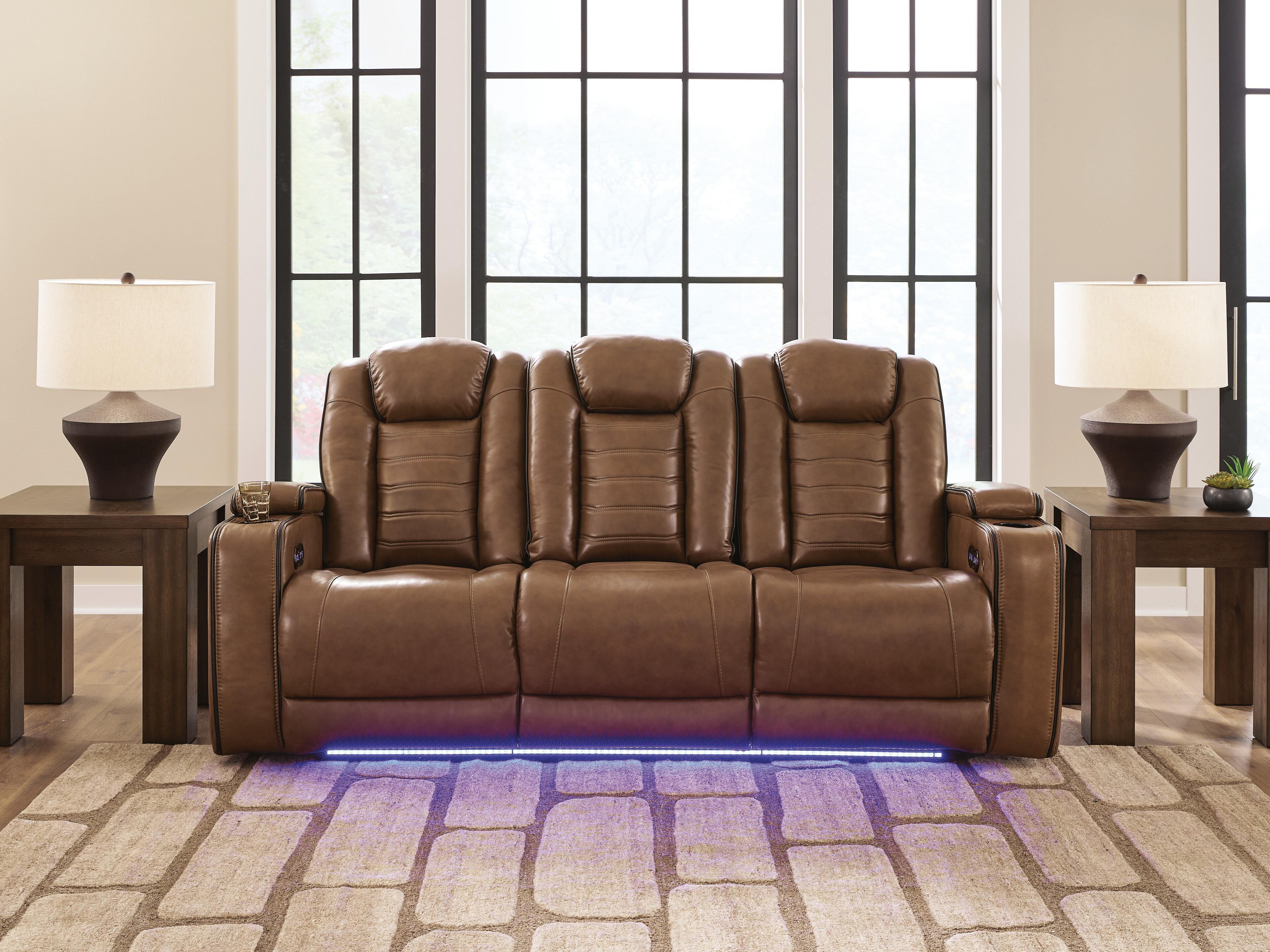 Best Deals Furniture - Ashley Furniture - Gruaro Power Reclining Sofa - PWR REC Sofa with ADJ Headrest - PCU1420015