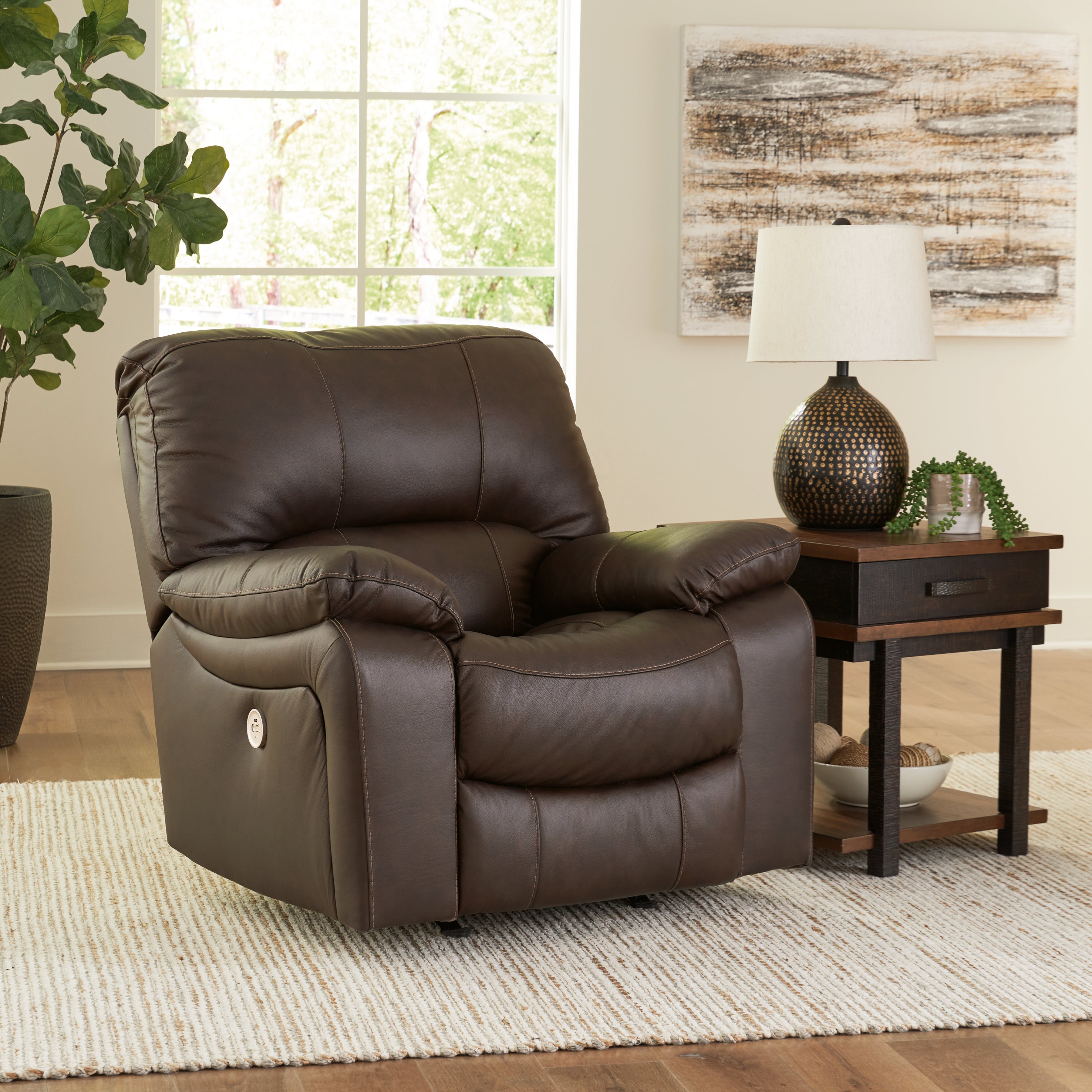 Best Deals Furniture - Ashley Furniture - Leesworth Power Recliner - Power Rocker Recliner - U4380898