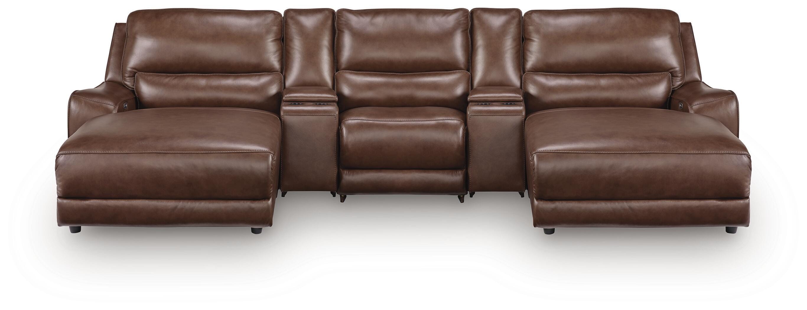 Best Deals Furniture - Ashley Furniture - DeepWakes 5-Piece Reclining Sectional with Double Chaise and Storage Consoles - 5-Piece Reclining Sectional with Double Chaise and Storage Consoles - PCU62607S41