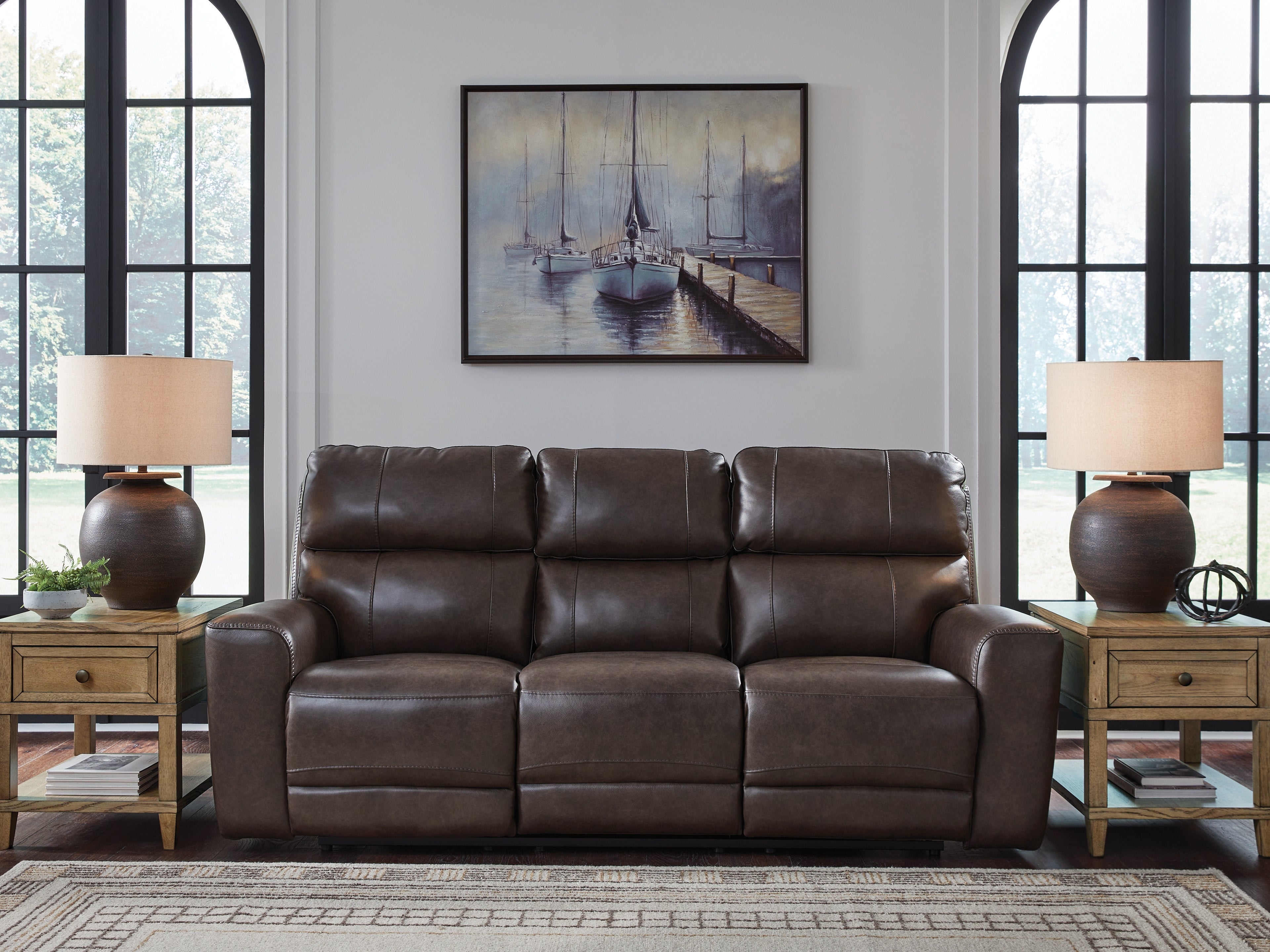 Best Deals Furniture - Ashley Furniture - Crossplex Power Reclining Sofa - PWR REC Sofa with ADJ Headrest - PCU6450615