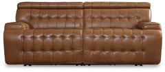 Best Deals Furniture - Ashley Furniture - Temmpton 2-Piece Power Reclining Sectional Loveseat - 2-Piece Power Reclining Sectional Loveseat / Chocolate - U92708S1