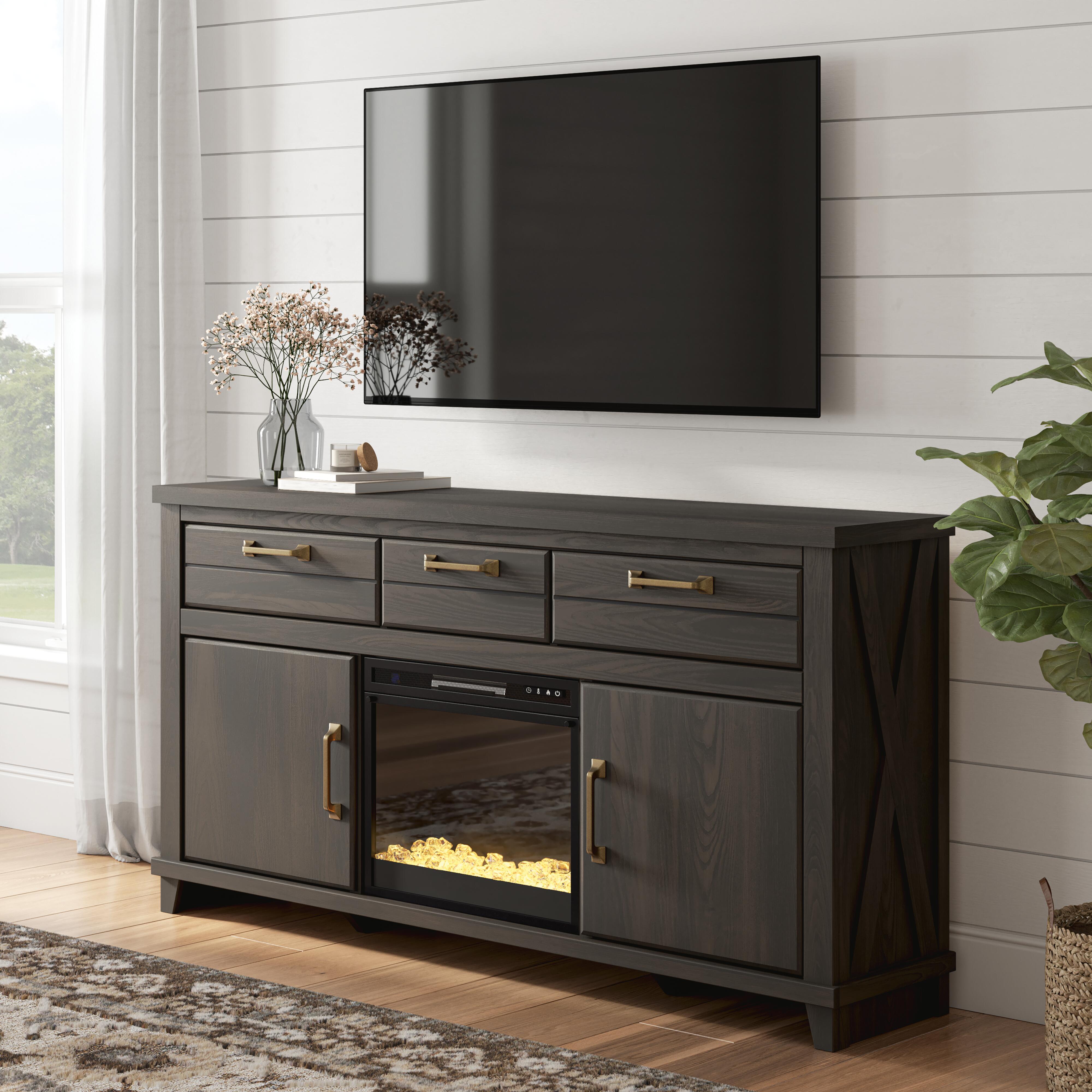 Best Deals Furniture - Ashley Furniture - Brazen Valley 71" TV Stand with Electric Fireplace - 71" TV Stand with Electric Fireplace - W2648W1