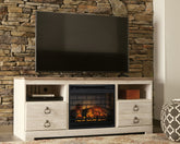 Best Deals Furniture - Ashley Furniture - Willowton 64" TV Stand with Electric Fireplace - 64" TV Stand with Electric Fireplace - W267W8