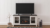 Best Deals Furniture - Ashley Furniture - Dorrinson 60" TV Stand with Electric Fireplace - 60" TV Stand with Electric Fireplace - W287W3