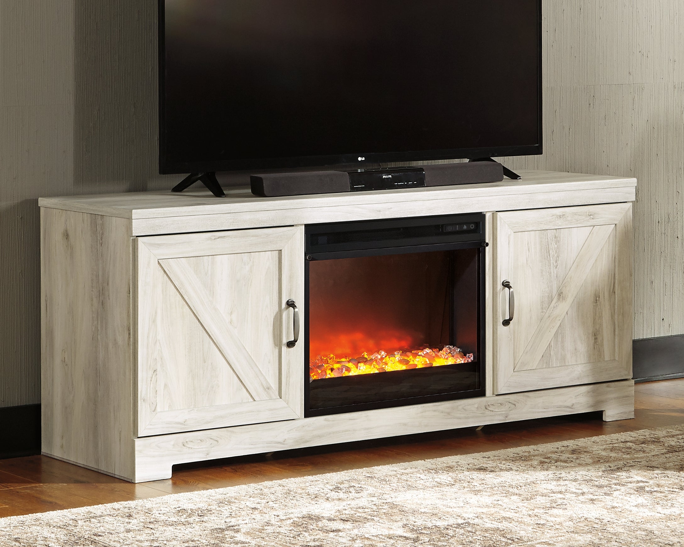 Best Deals Furniture - Ashley Furniture - Bellaby 63" TV Stand with Fireplace - 63" TV Stand with Fireplace - W331W4