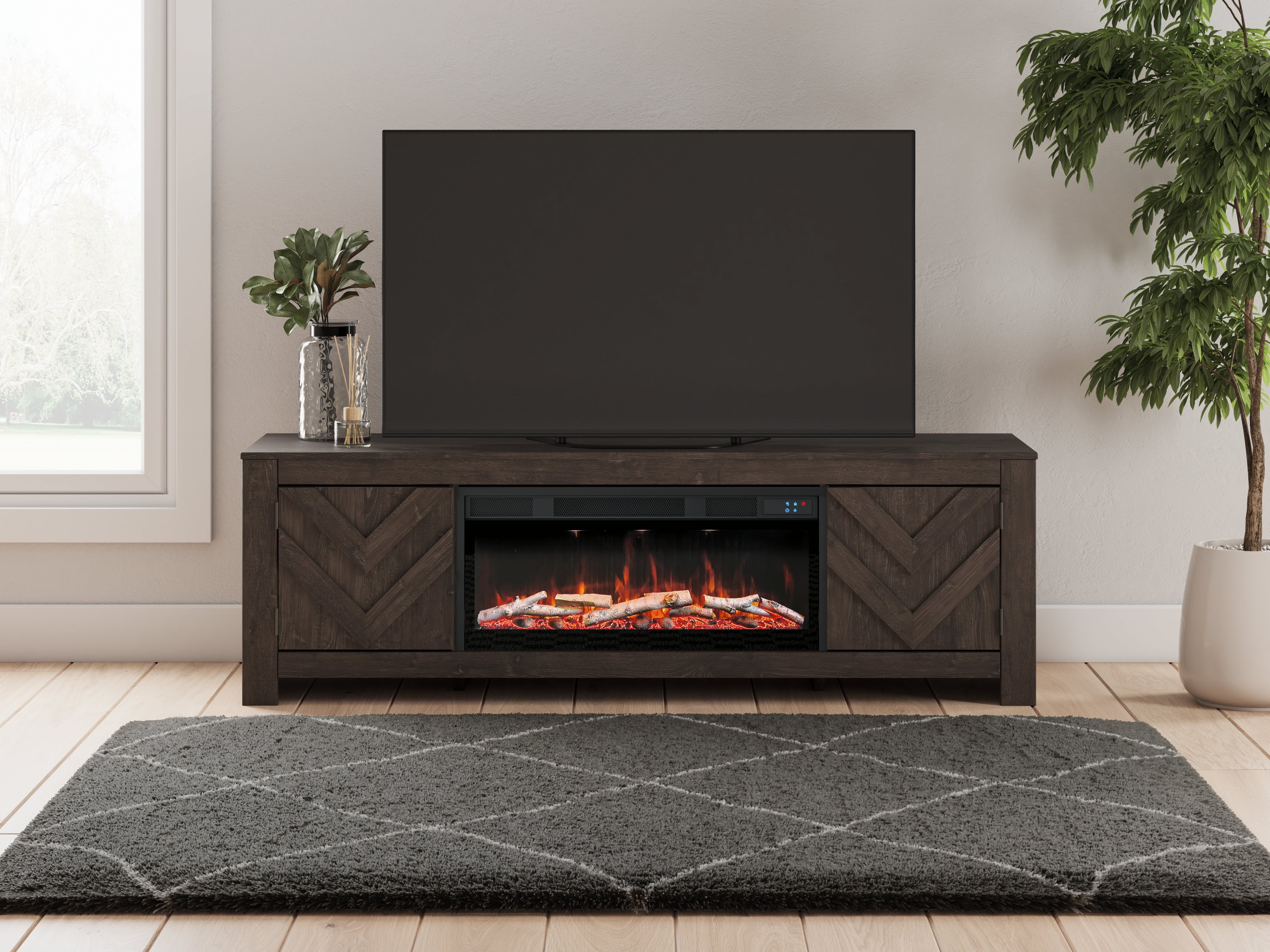 Best Deals Furniture - Ashley Furniture - Cayboni 71" TV Stand with Electric Fireplace - 71" TV Stand with Electric Fireplace - W3789W1