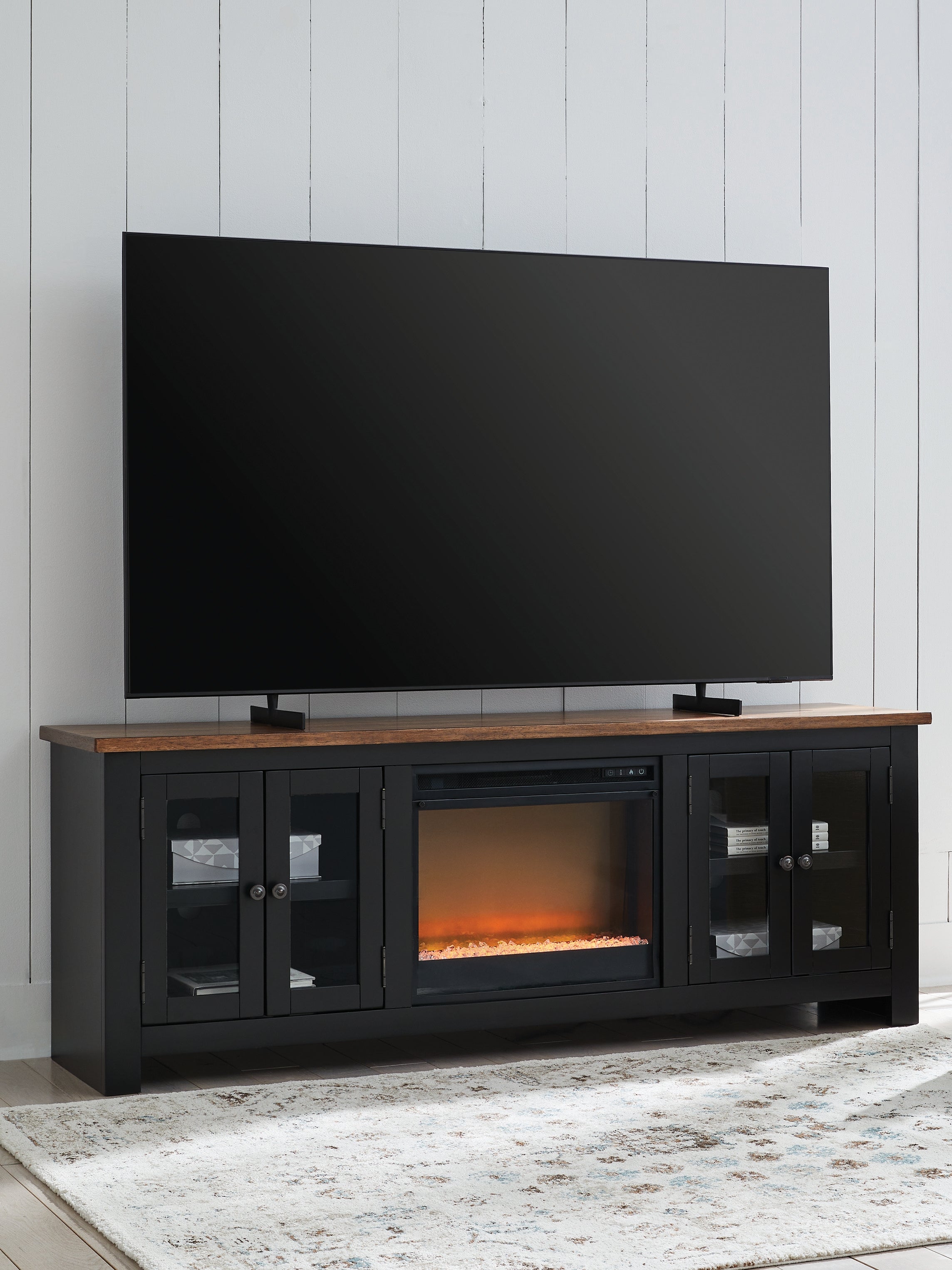 Best Deals Furniture - Ashley Furniture - Wildenauer 76" TV Stand with Electric Fireplace - 76" TV Stand with Electric Fireplace - W664W2