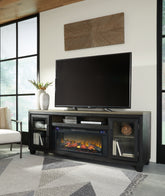 Best Deals Furniture - Ashley Furniture - Foyland 83" TV Stand with Electric Fireplace - 83" TV Stand with Electric Fireplace - W989W1