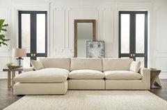 Best Deals Furniture - Ashley Furniture - Elyza 3-Piece Sectional with Chaise - RAF 3-Piece Sectional with Chaise / Linen - 10006S3