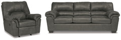 Best Deals Furniture - Ashley Furniture - Bladen Sofa and Recliner - Sofa and Recliner / Slate - 12021U4