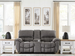 Best Deals Furniture - Ashley Furniture - Bakerstein Power Reclining Loveseat with Console - PWR REC Loveseat/CON/ADJ HDRST - PC1250318