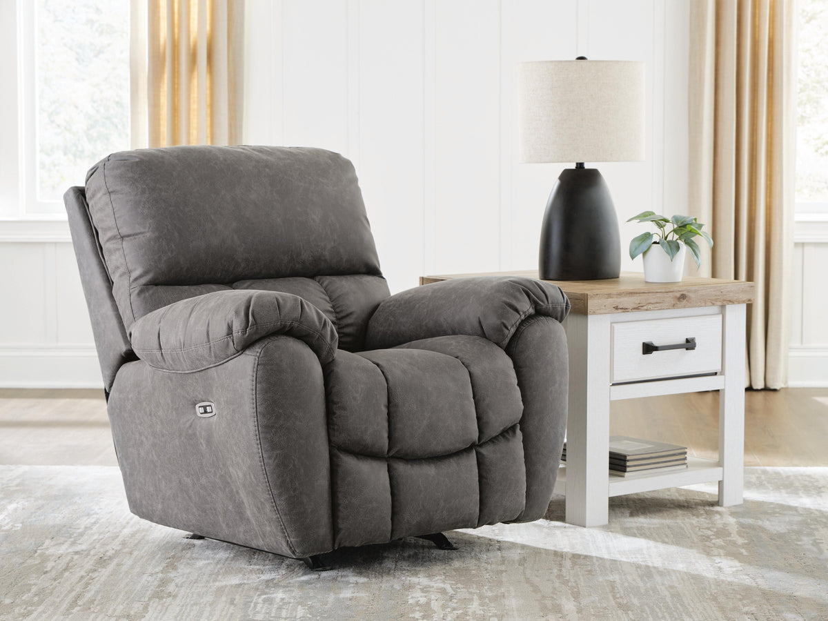 Best Deals Furniture - Ashley Furniture - Bakerstein Power Recliner - PWR Rocker REC/ADJ Headrest - PC1250398