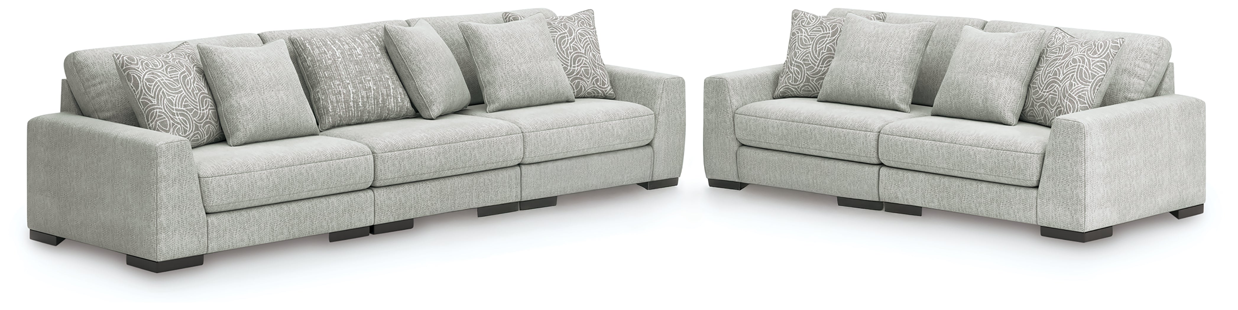Best Deals Furniture - Ashley Furniture - Regent Park 3-Piece Sectional Sofa and 2-Piece Sectional Loveseat - 3-Piece Sectional Sofa and 2-Piece Sectional Loveseat / Pewter - 14404U4