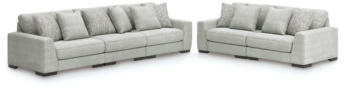 Best Deals Furniture - Ashley Furniture - Regent Park 3-Piece Sectional Sofa and 2-Piece Sectional Loveseat - 3-Piece Sectional Sofa and 2-Piece Sectional Loveseat / Pewter - 14404U4