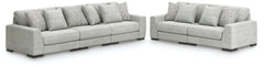 Best Deals Furniture - Ashley Furniture - Regent Park 3-Piece Sectional Sofa and 2-Piece Sectional Loveseat - 3-Piece Sectional Sofa and 2-Piece Sectional Loveseat / Pewter - 14404U4