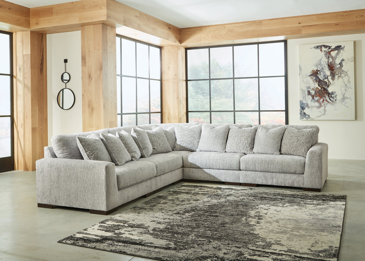 Best Deals Furniture - Ashley Furniture - Regent Park 5-Piece Sectional - RAF 5-Piece Sectional / Pewter - 14404S3