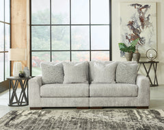 Best Deals Furniture - Ashley Furniture - Regent Park 2-Piece Sectional Loveseat - RAF 2-Piece Sectional Loveseat / Pewter - 14404S4