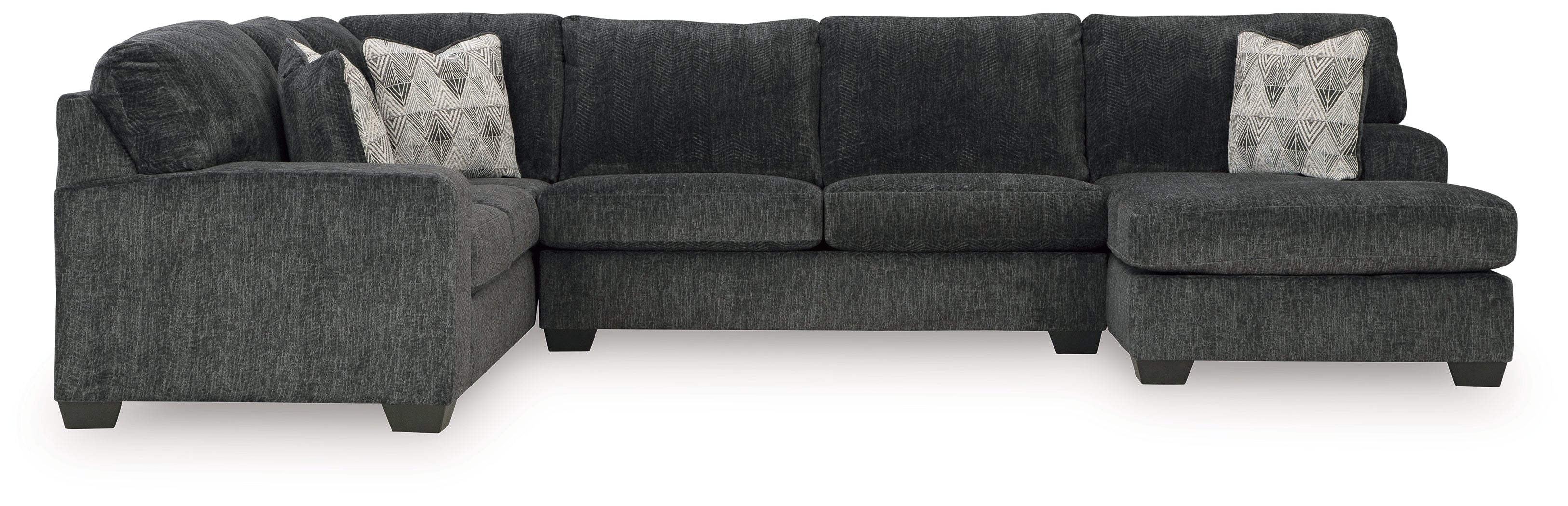 Best Deals Furniture - Ashley Furniture - Hollyview 3-Piece Sectional with Chaise - LAF 3-Piece Sectional with Chaise / Shadow - 15205S1