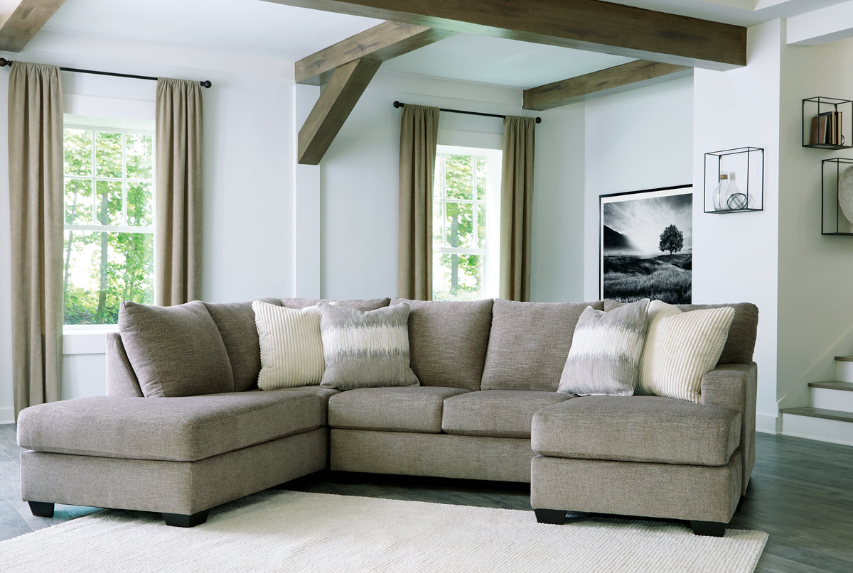 Best Deals Furniture - Ashley Furniture - Creswell 2-Piece Sectional with Chaise - RAF 2-Piece Sectional with Chaise / Stone - 15305S2