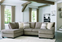 Best Deals Furniture - Ashley Furniture - Creswell 2-Piece Sectional with Chaise - RAF 2-Piece Sectional with Chaise / Stone - 15305S2