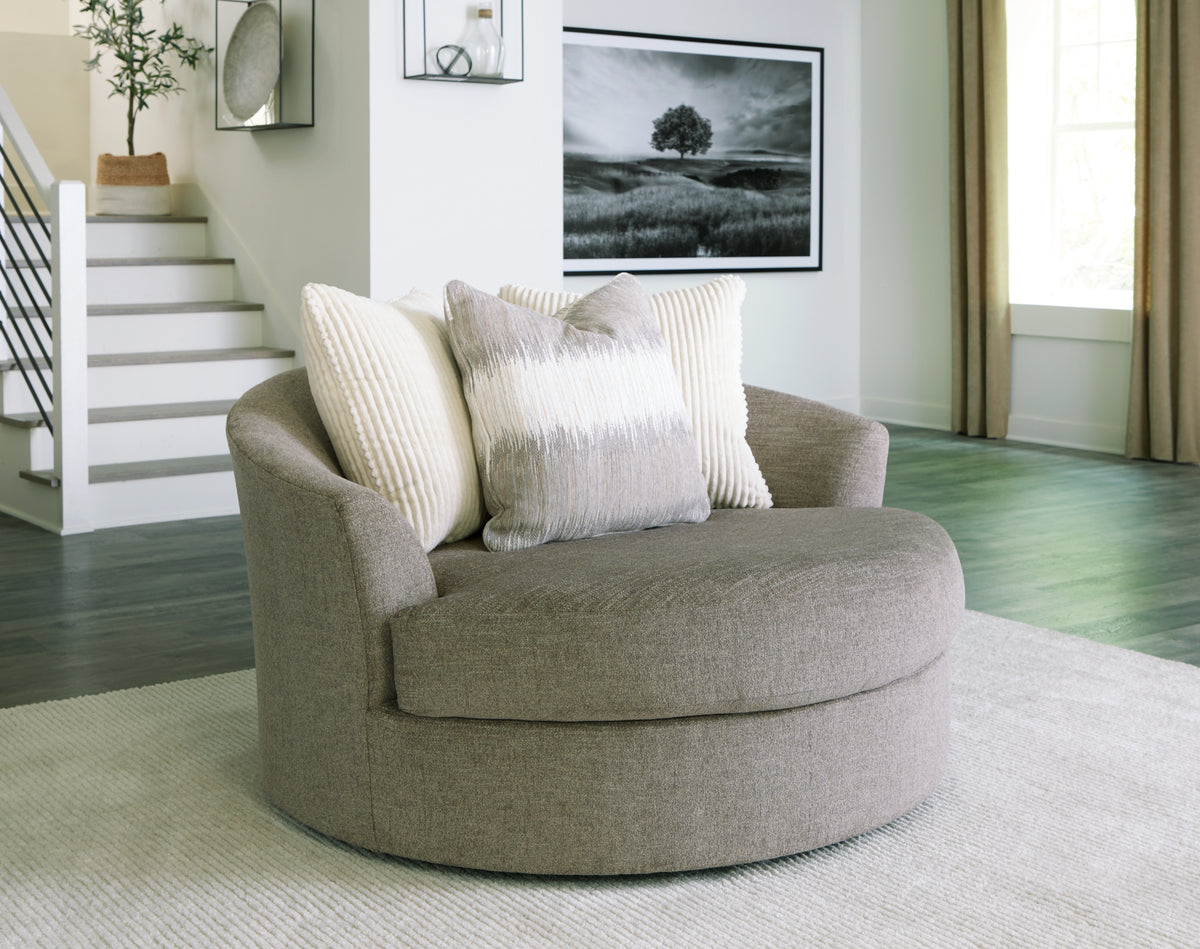 Best Deals Furniture - Ashley Furniture - Creswell Oversized Swivel Accent Chair - Oversized Swivel Accent Chair / Stone - 1530521