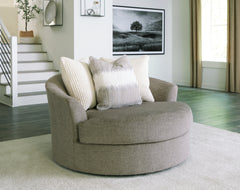 Best Deals Furniture - Ashley Furniture - Creswell Oversized Swivel Accent Chair - Oversized Swivel Accent Chair / Stone - 1530521