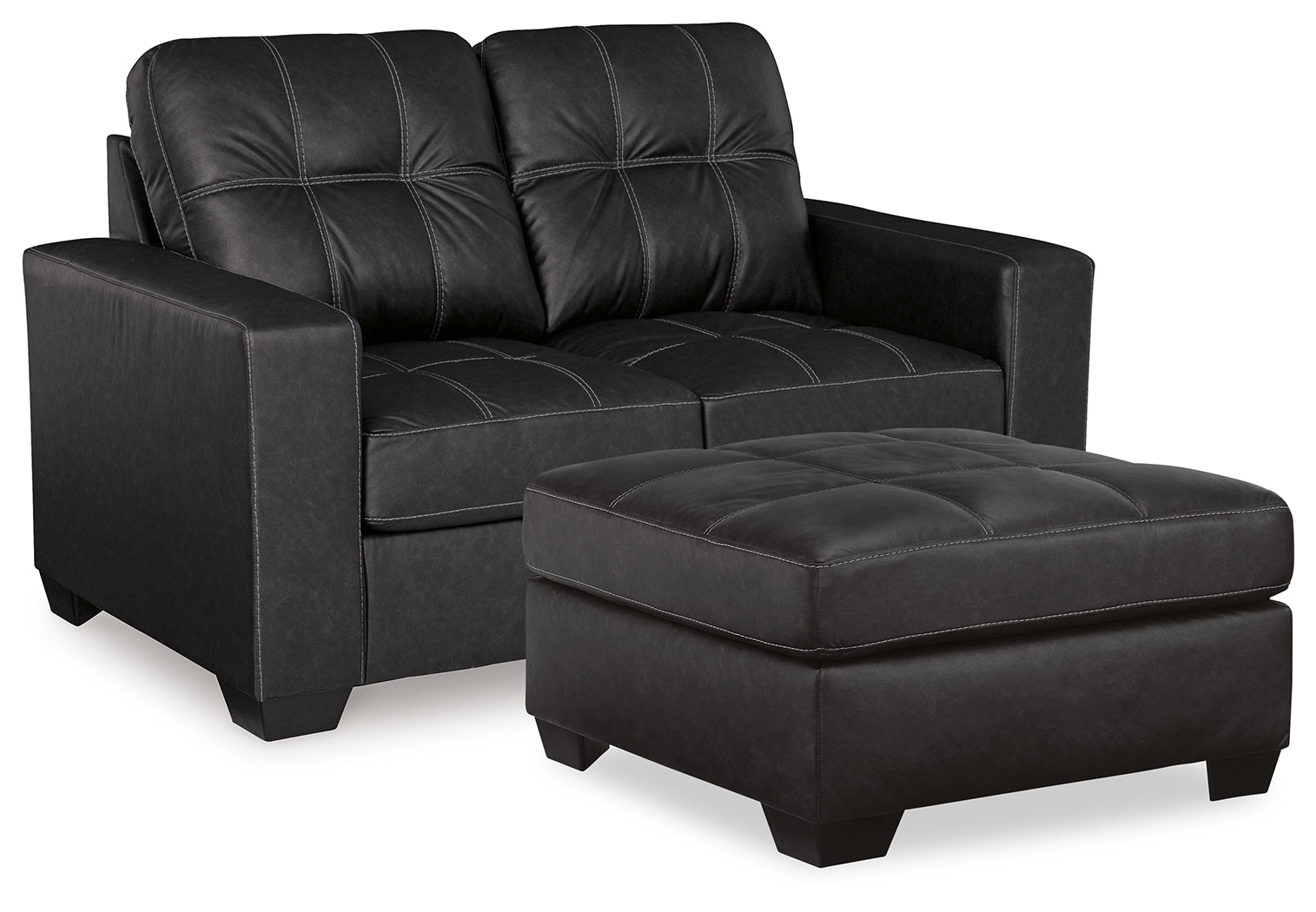 Best Deals Furniture - Ashley Furniture - Barlin Mills Loveseat and Oversized Ottoman - Loveseat and Oversized Ottoman / Carbon - 17004U3