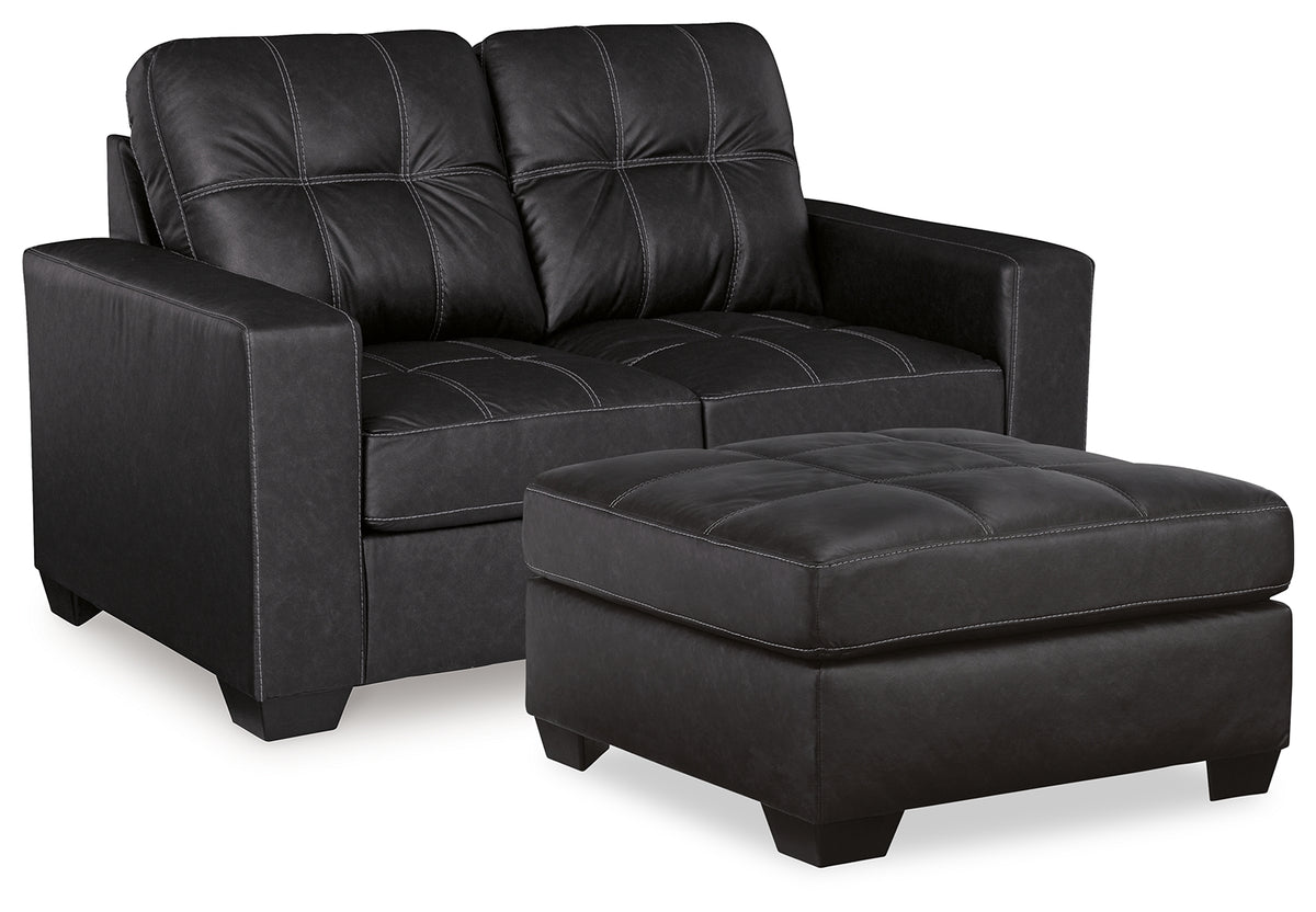 Best Deals Furniture - Ashley Furniture - Barlin Mills Loveseat and Oversized Ottoman - Loveseat and Oversized Ottoman / Carbon - 17004U3