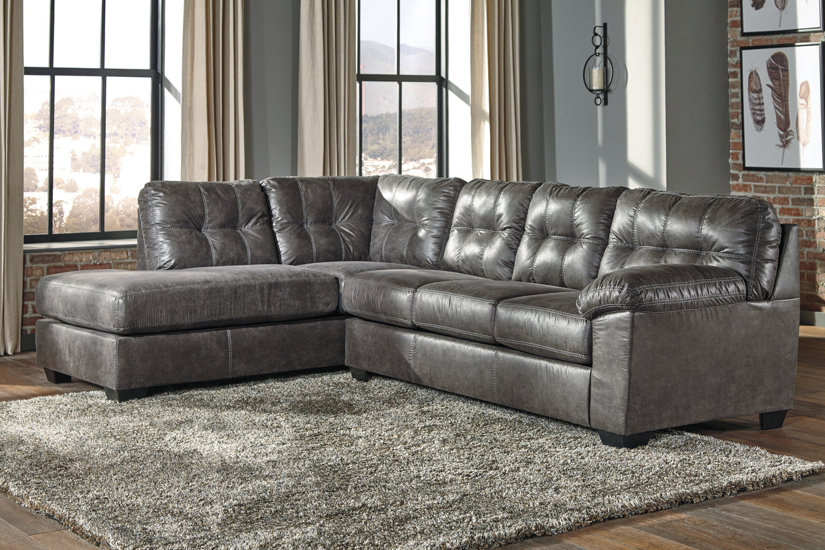 Best Deals Furniture - Ashley Furniture - Fallston 2-Piece Sectional with Chaise - RAF 2-Piece Sectional with Chaise / Slate - 17221S1