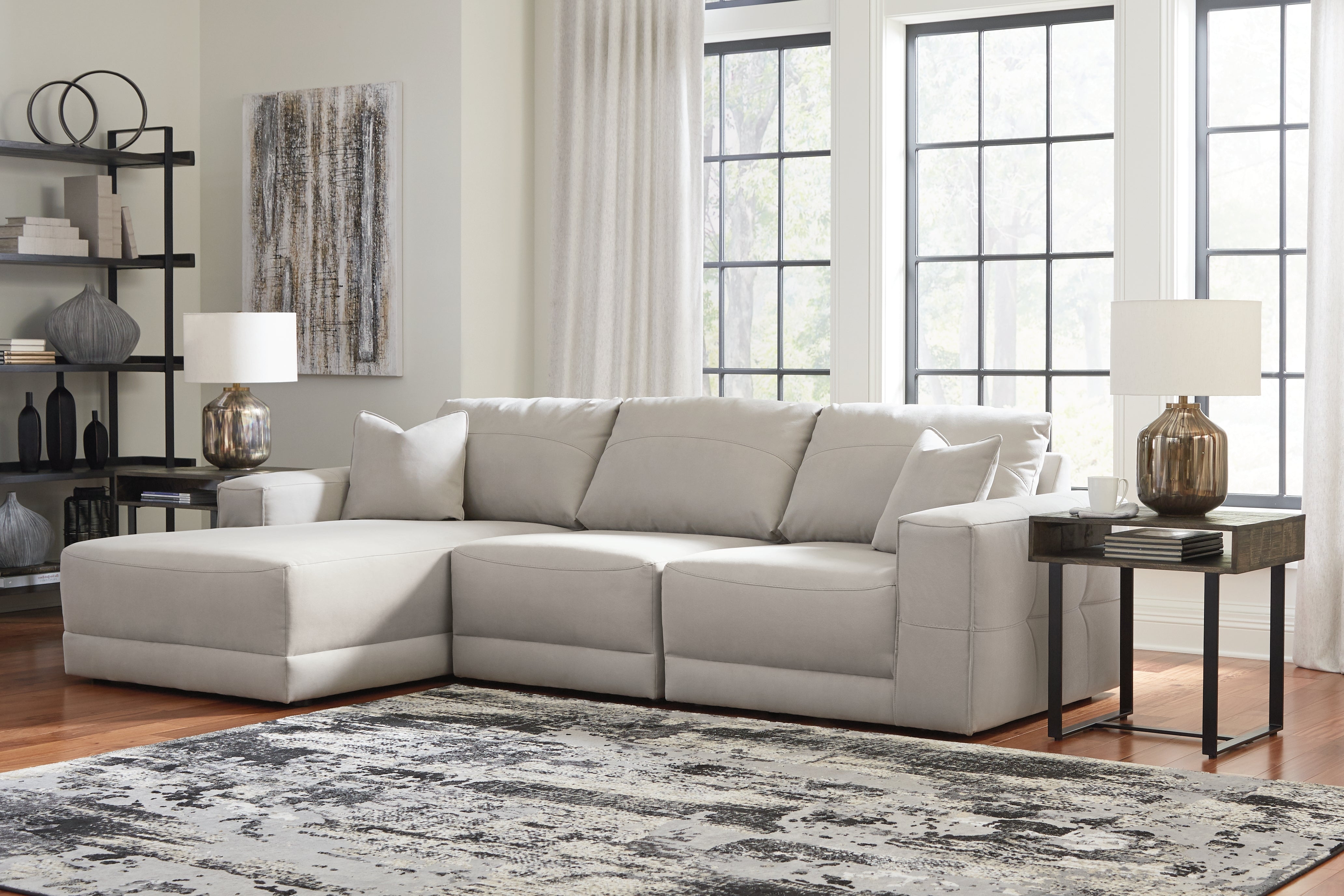 Best Deals Furniture - Ashley Furniture - Next-Gen Gaucho 3-Piece Sectional Sofa with Chaise - RAF 3-Piece Sectional Sofa with Chaise / Gray - 18304S1