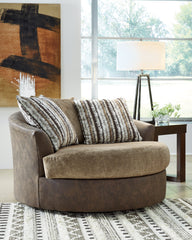 Best Deals Furniture - Ashley Furniture - Alesbury Oversized Swivel Accent Chair - Oversized Swivel Accent Chair / Chocolate - 1870421