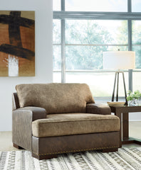 Best Deals Furniture - Ashley Furniture - Alesbury Oversized Chair - Chair and a Half / Chocolate - 1870423