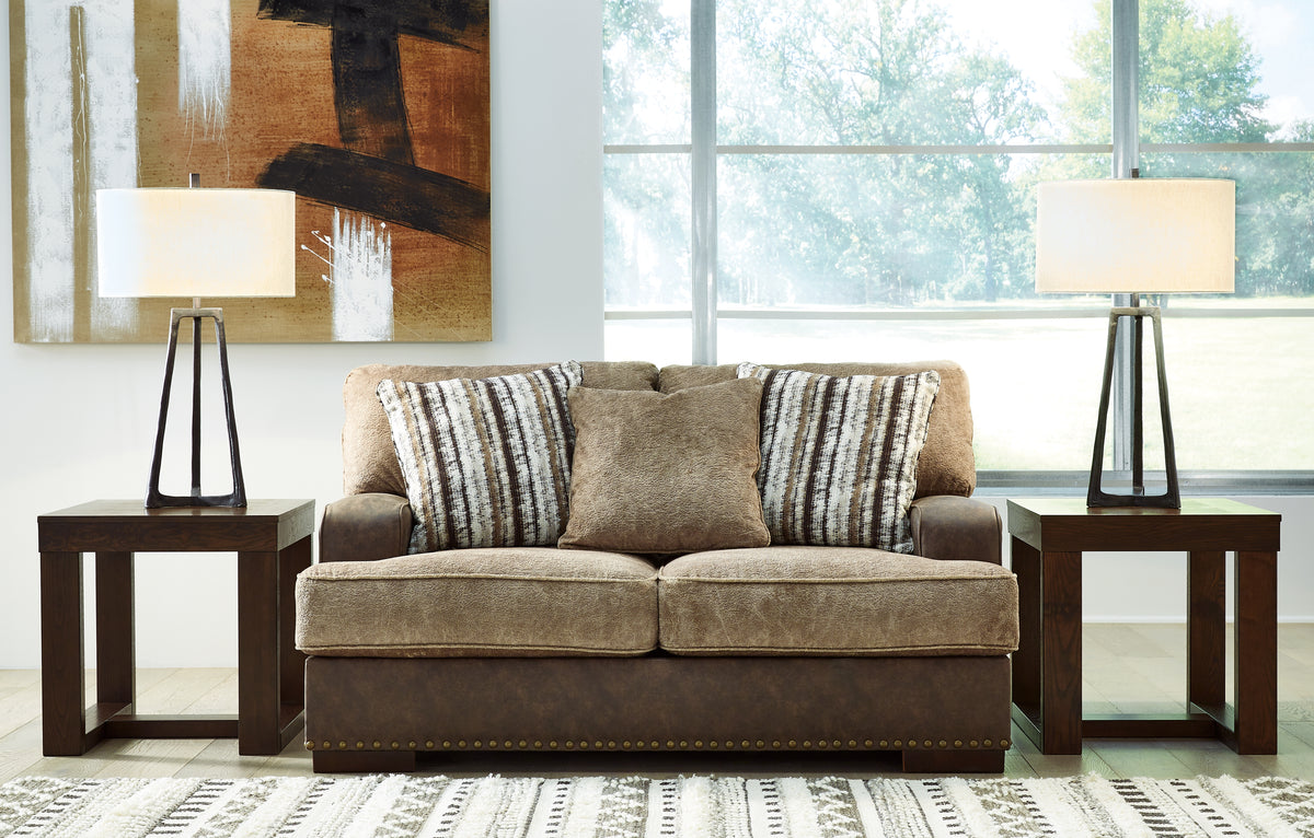 Best Deals Furniture - Ashley Furniture - Alesbury Loveseat - Loveseat / Chocolate - 1870435