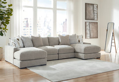Best Deals Furniture - Ashley Furniture - Aslan Court 4-Piece Sofa Pit Sectional - RAF 4-Piece Sofa Pit Sectional / Pebble - 20305S5