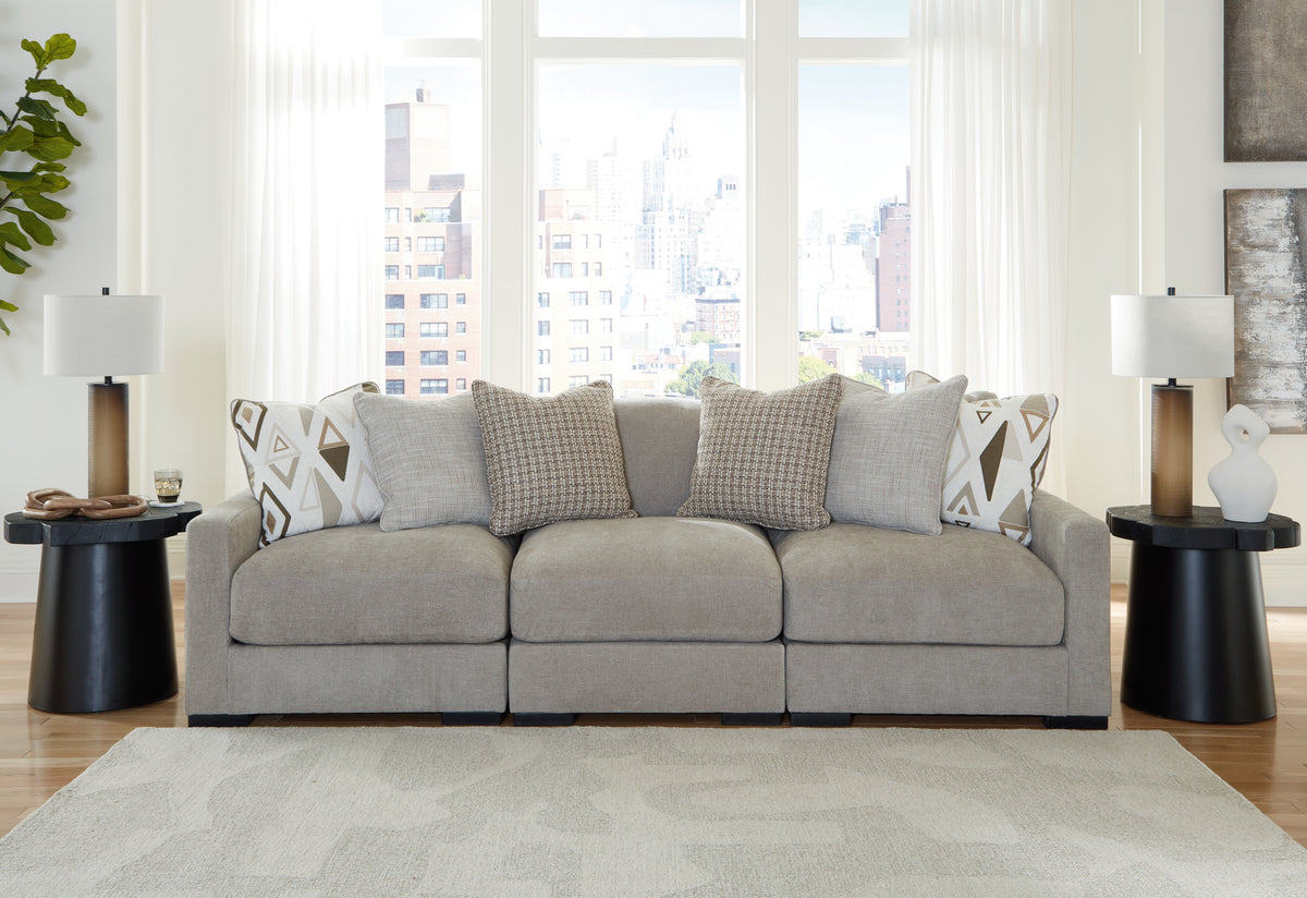 Best Deals Furniture - Ashley Furniture - Aslan Court 3-Piece Sofa Sectional - RAF 3-Piece Sofa Sectional / Pebble - 20305S2
