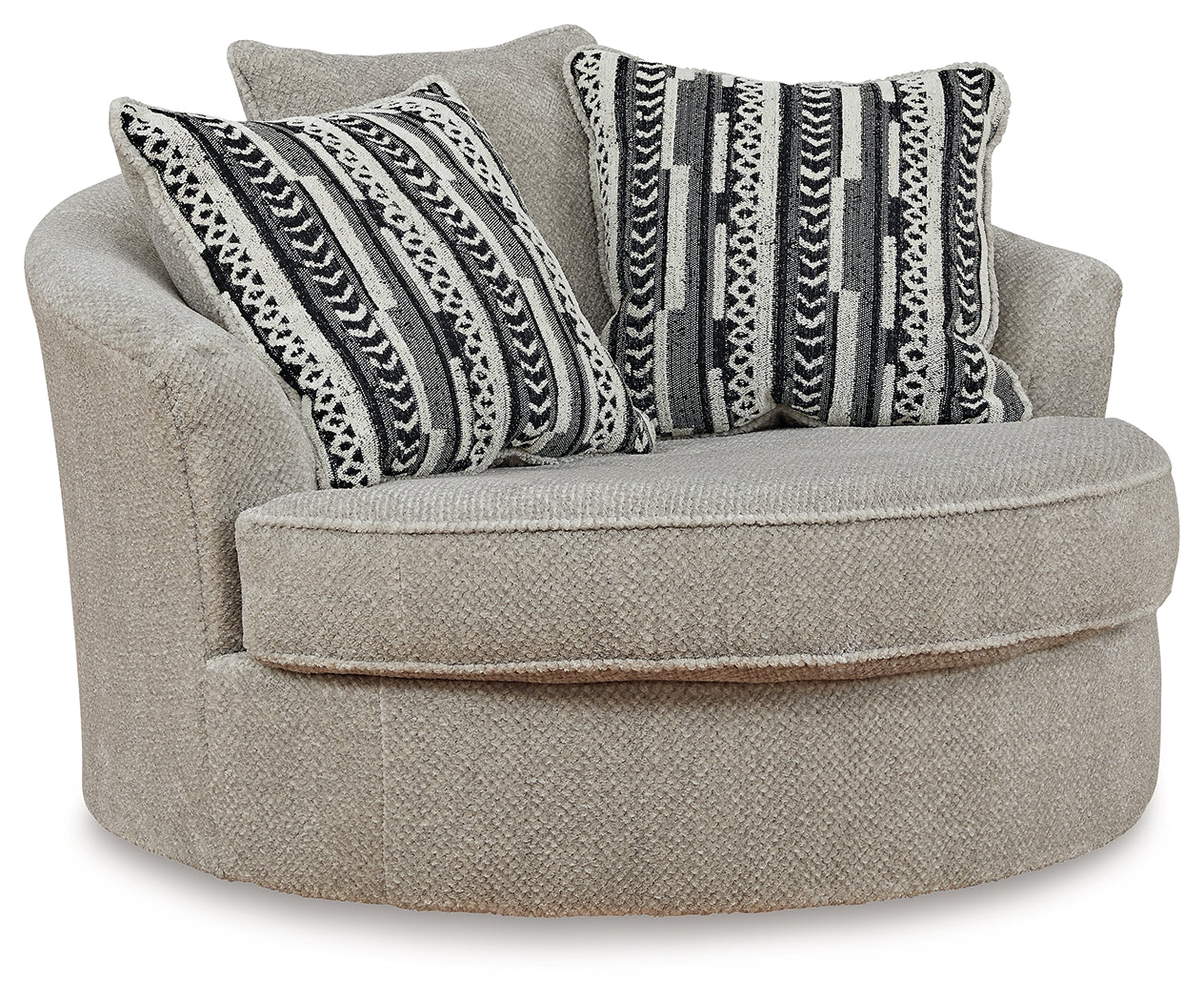 Calnita Oversized Swivel Chair and Ottoman