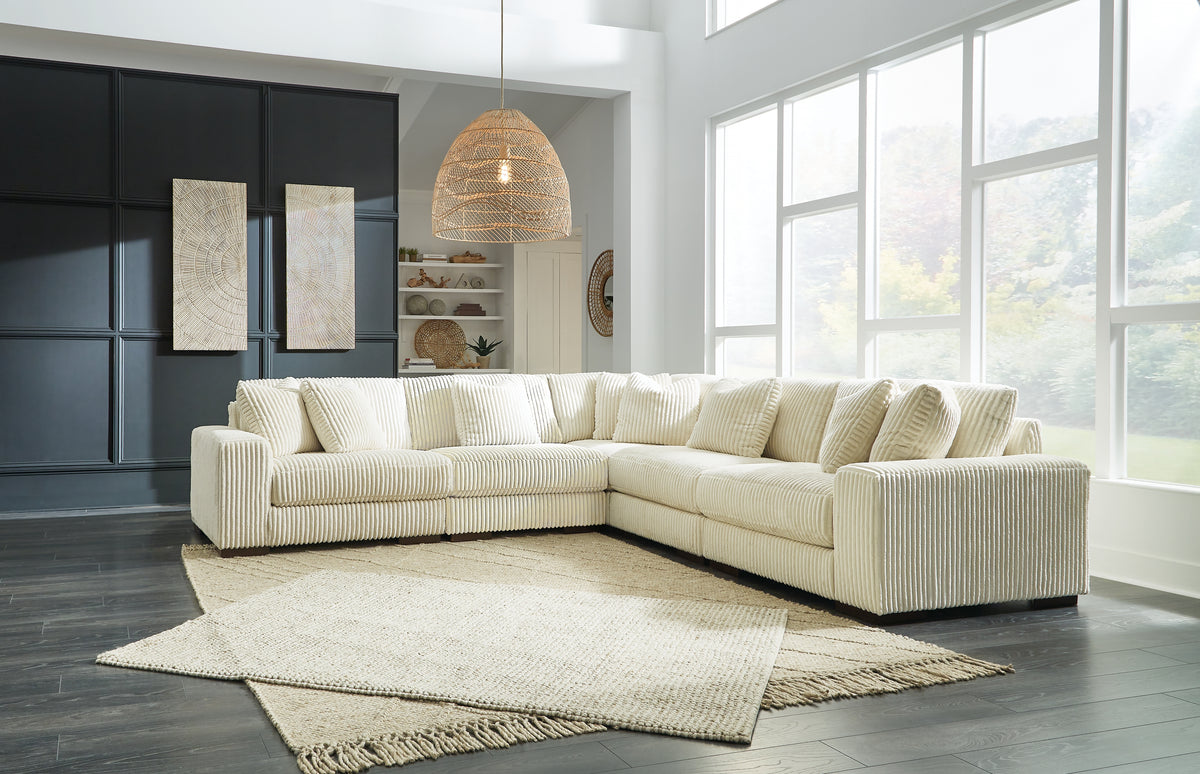 Best Deals Furniture - Ashley Furniture - Lindyn 5-Piece Sectional - RAF 5-Piece Sectional / Fog - 21105S5