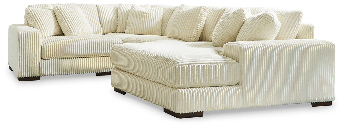 Best Deals Furniture - Ashley Furniture - Lindyn 4-Piece Sectional with Chaise - RAF 4-Piece Sectional with Chaise / Fog - 21105S17