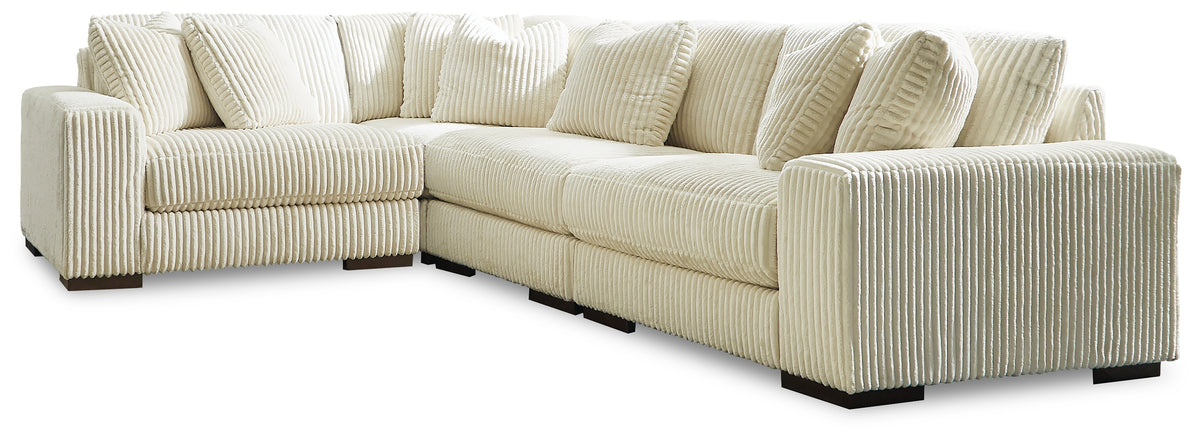 Best Deals Furniture - Ashley Furniture - Lindyn 4-Piece Sectional - RAF 4-Piece Sectional / Ivory - 21104S8