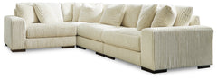 Best Deals Furniture - Ashley Furniture - Lindyn 4-Piece Sectional - RAF 4-Piece Sectional / Ivory - 21104S8