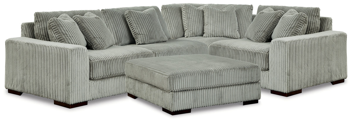 Best Deals Furniture - Ashley Furniture - Lindyn 4-Piece Sectional and Ottoman - 4-Piece Sectional and Ottoman / Fog - 21105U7